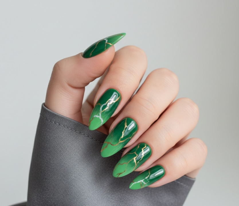 green marble nails