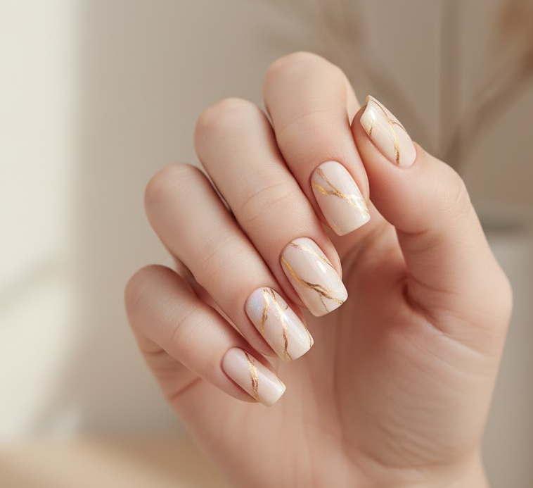 brown marble nails