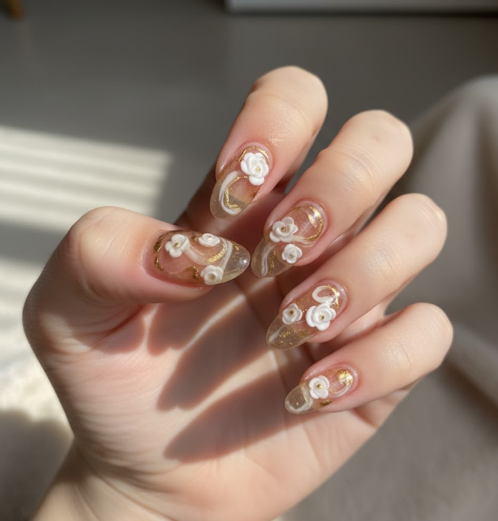 brown marble nails