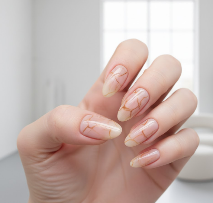 brown marble nails