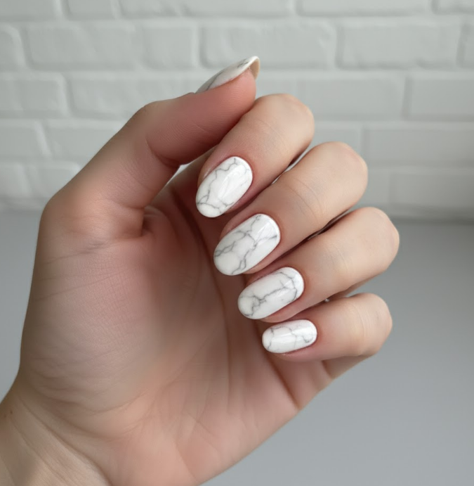 black marble nails