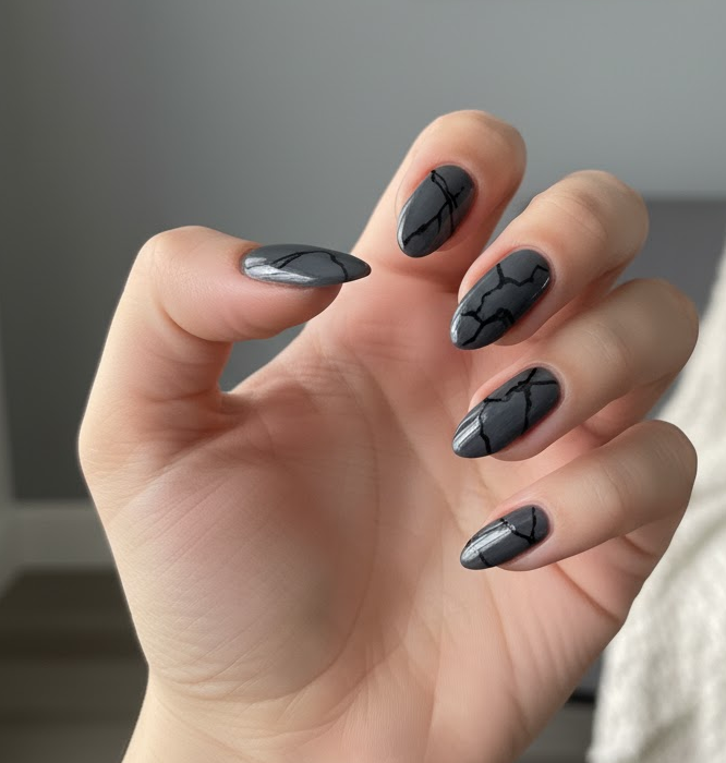 black marble nails