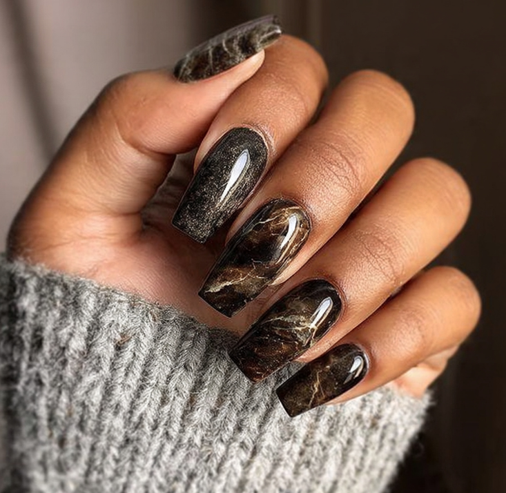 black marble nails