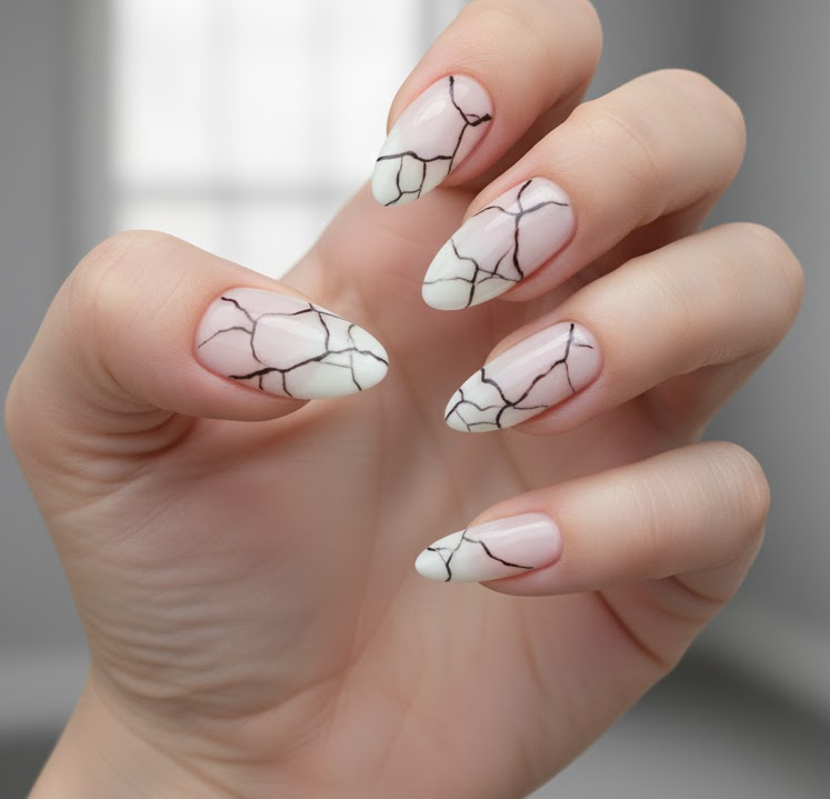 black marble nails