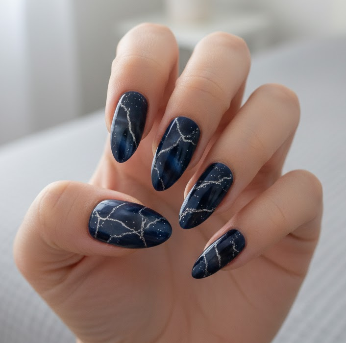 black marble nails
