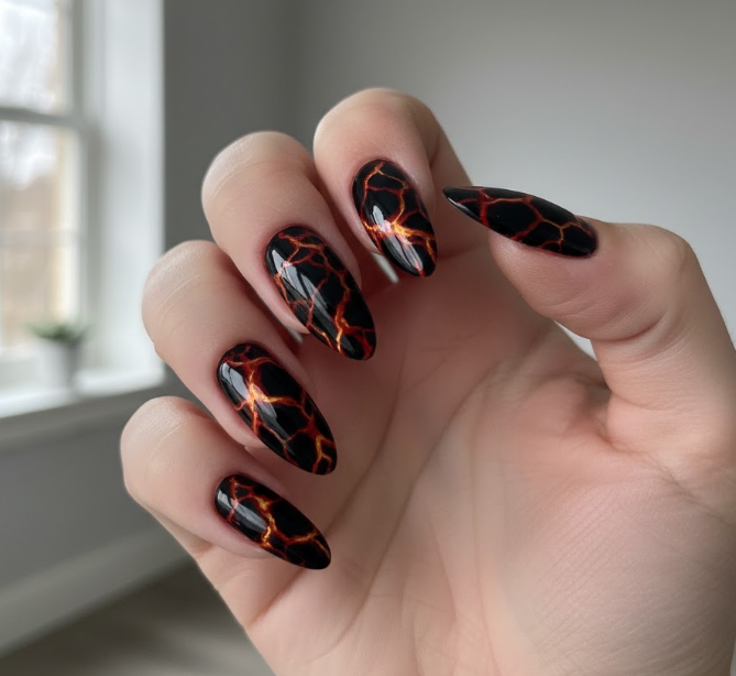 black marble nails