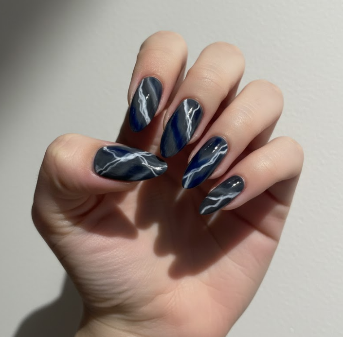 white marble nails