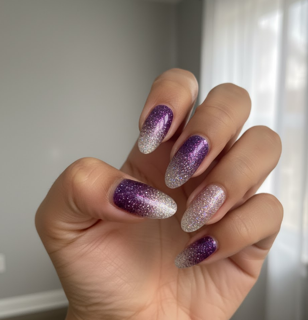 purple ombre nails