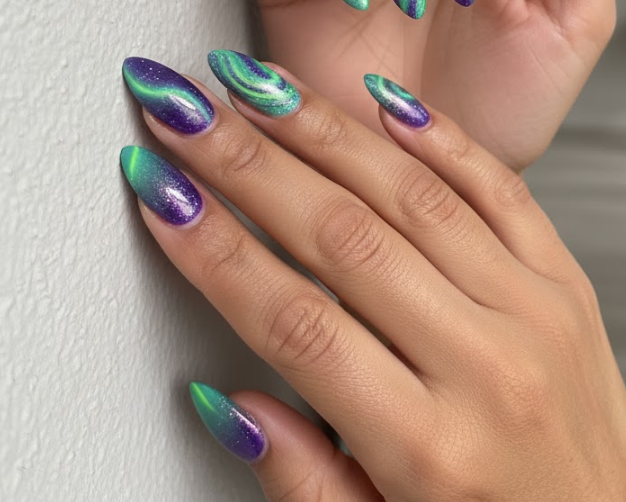 purple ombre nails