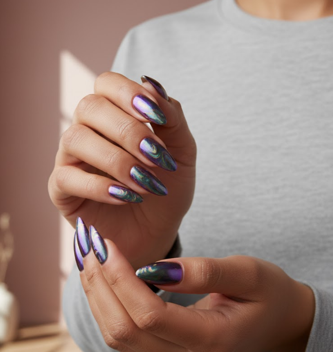 purple ombre nails