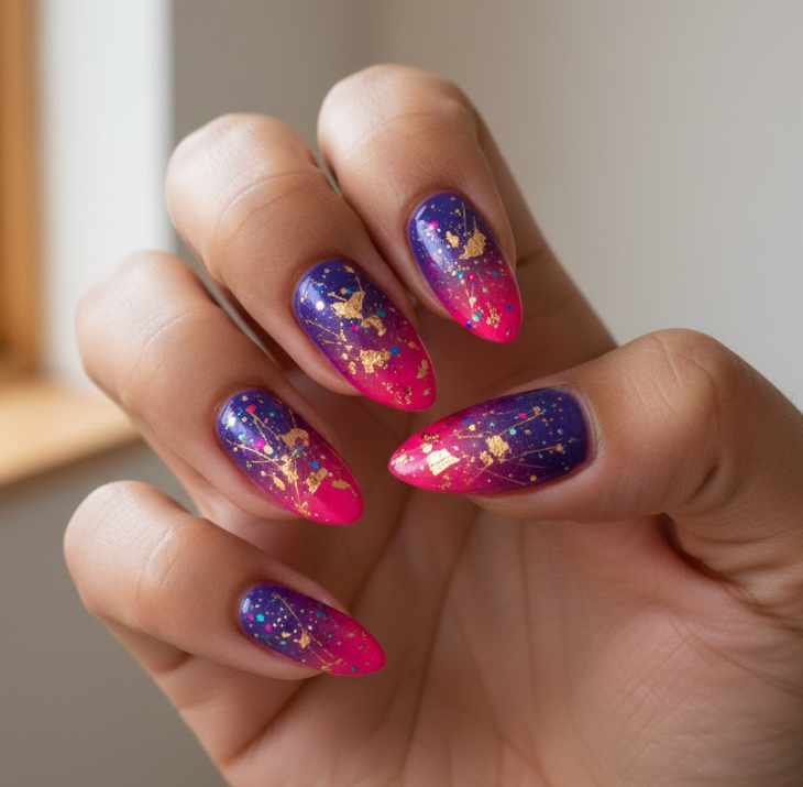 purple ombre nails