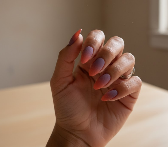 purple ombre nails