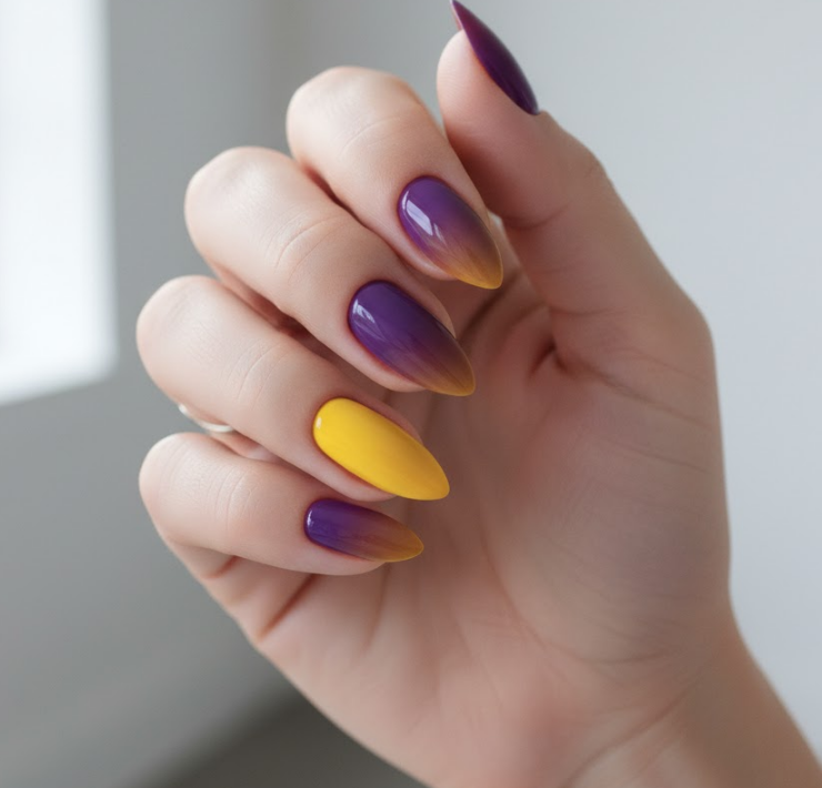 imagepurple ombre nails