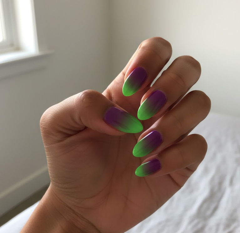 purple ombre nails