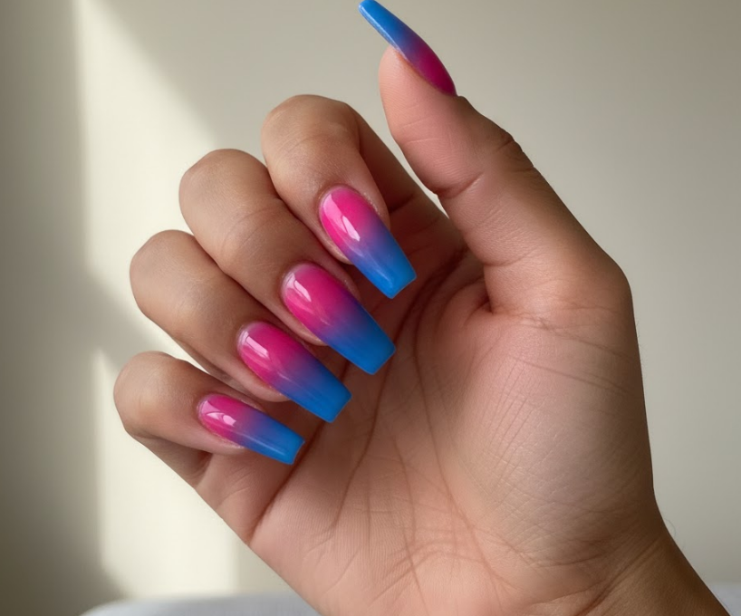 purple ombre nails