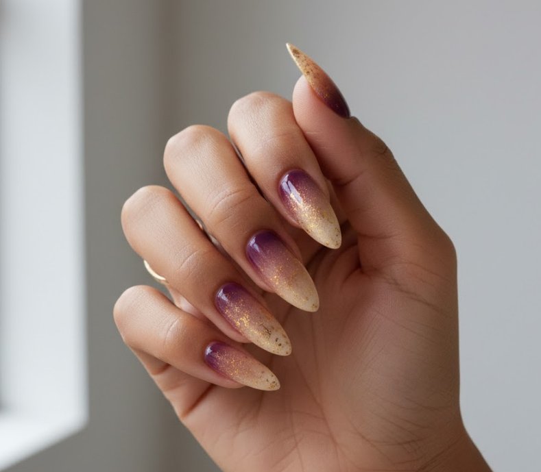 purple ombre nails