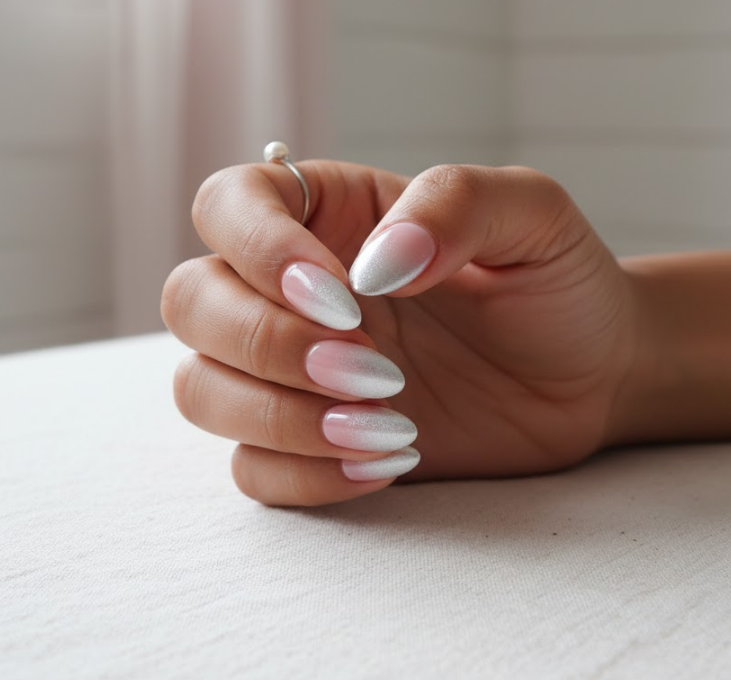 light pink ombre nails