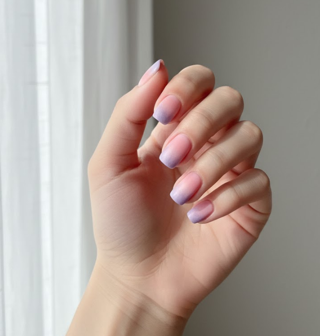 light pink ombre nails
