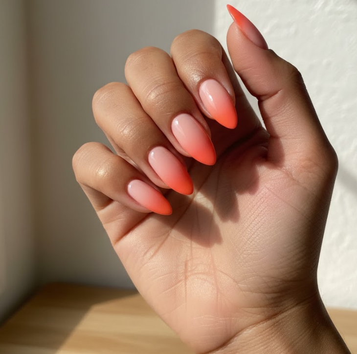 light pink ombre nails