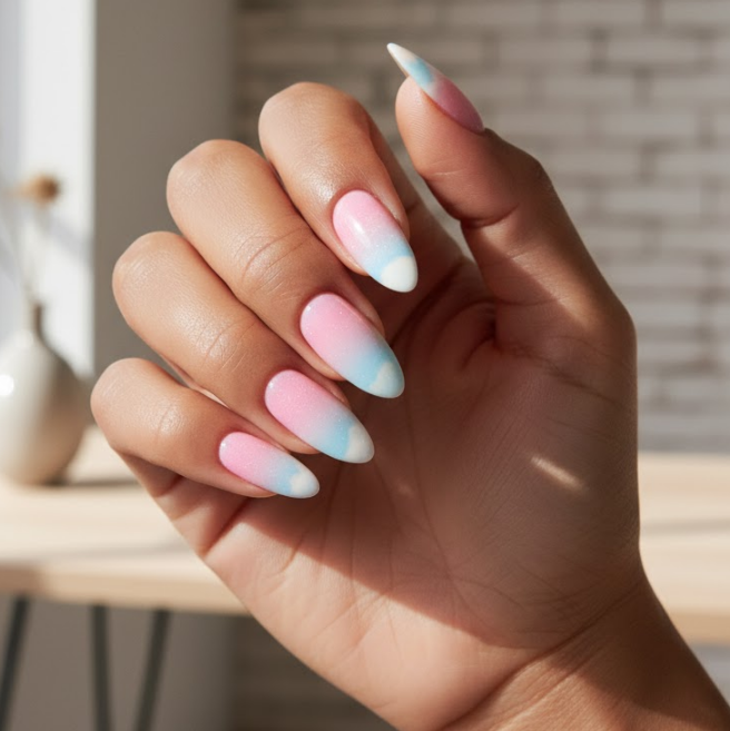 light pink ombre nails