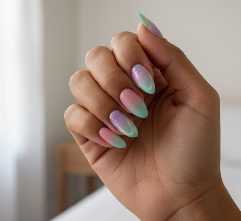 light pink ombre nails