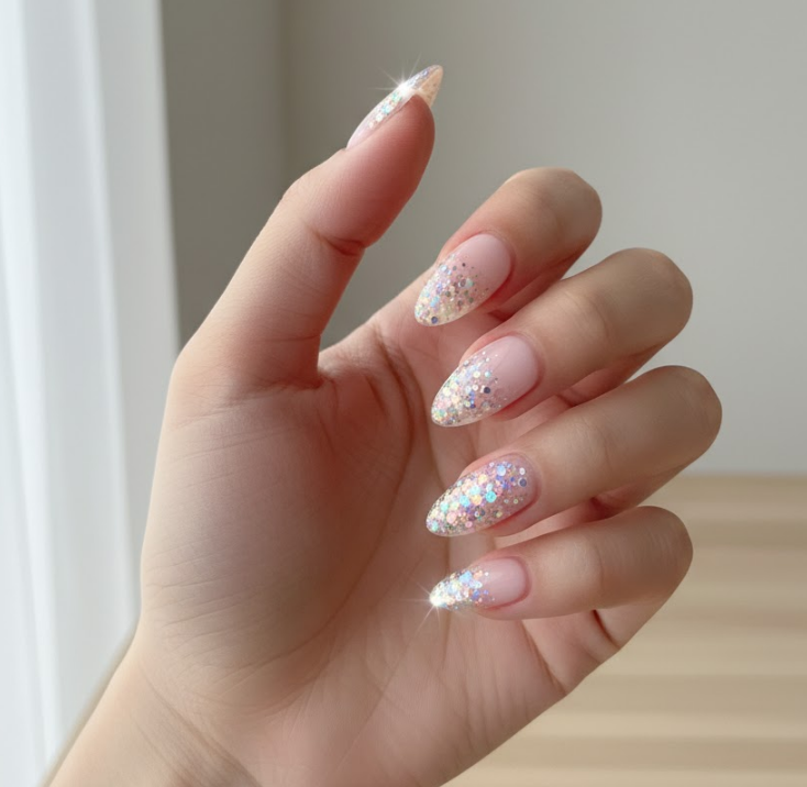 light pink ombre nails