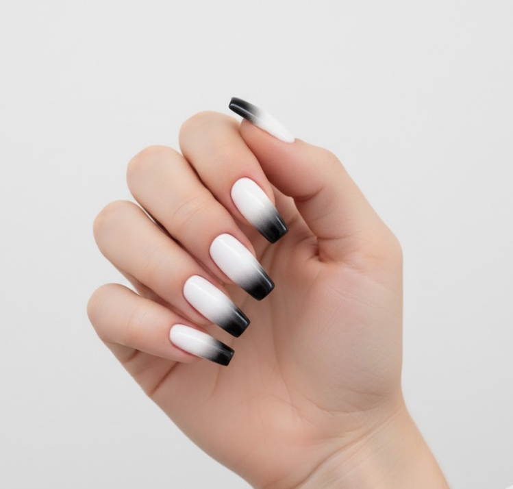 black ombre nails
