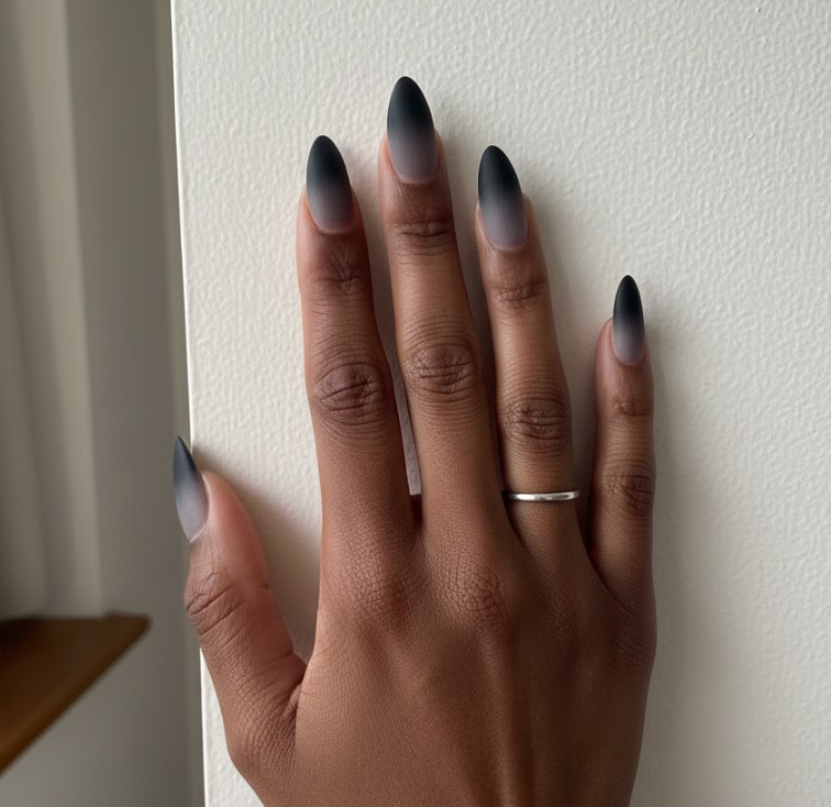 black ombre nails