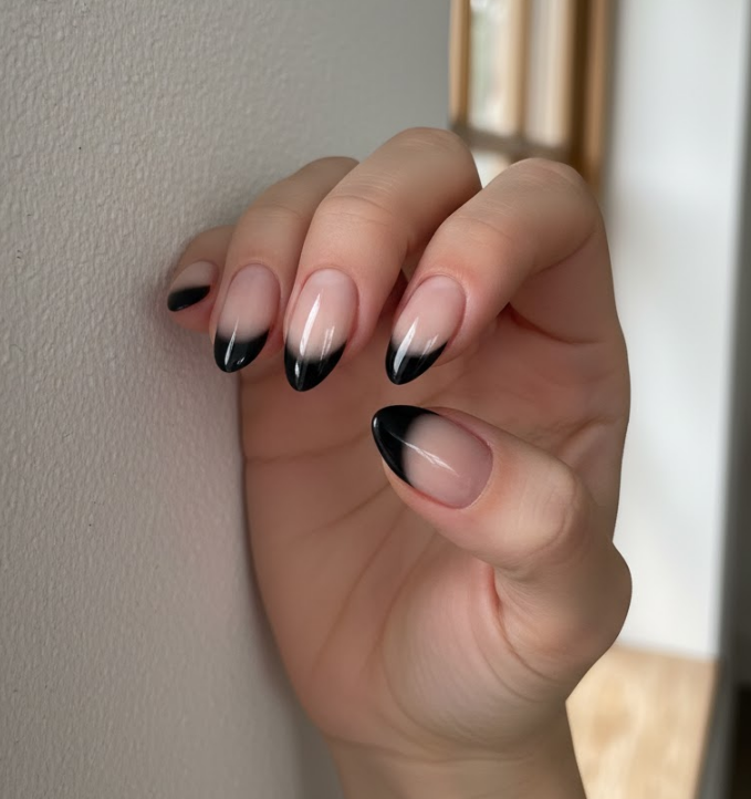black ombre nails