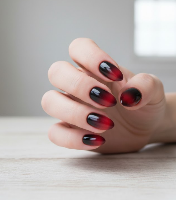 black ombre nails