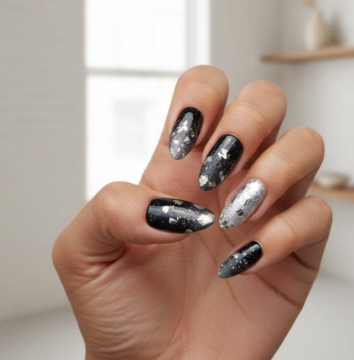 black ombre nails