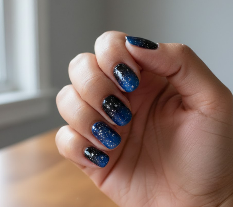 black ombre nails