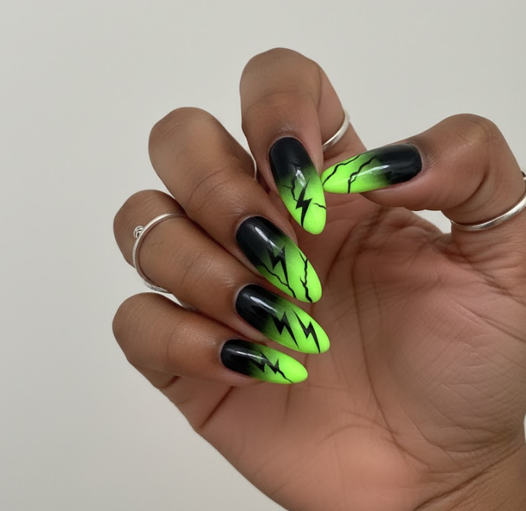 black ombre nails