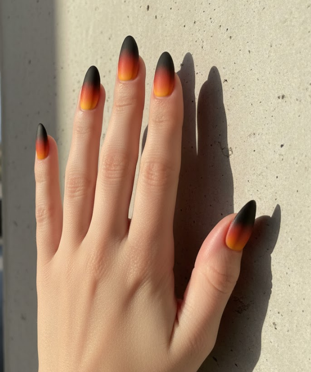 black ombre nails