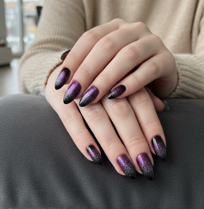 black ombre nails