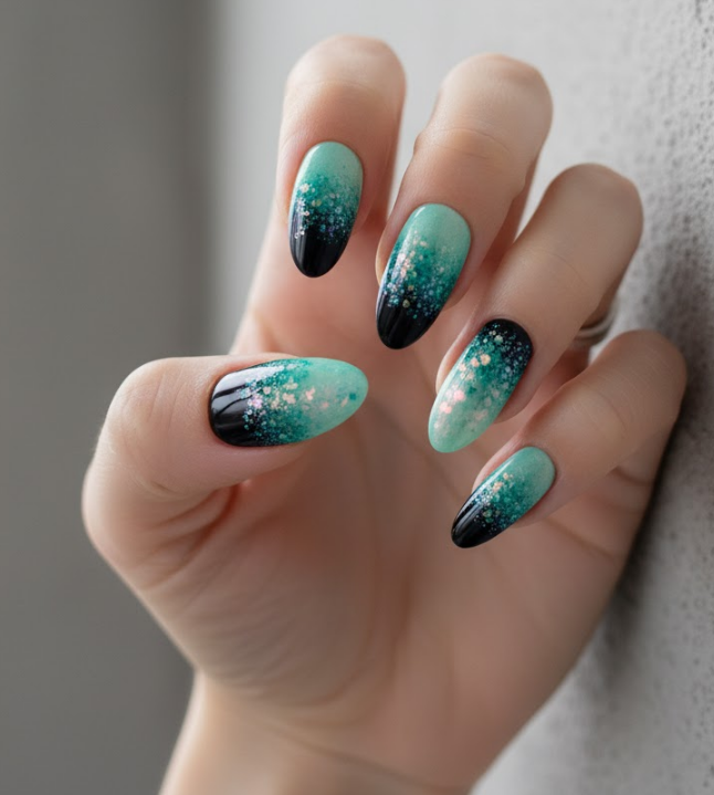 black ombre nails