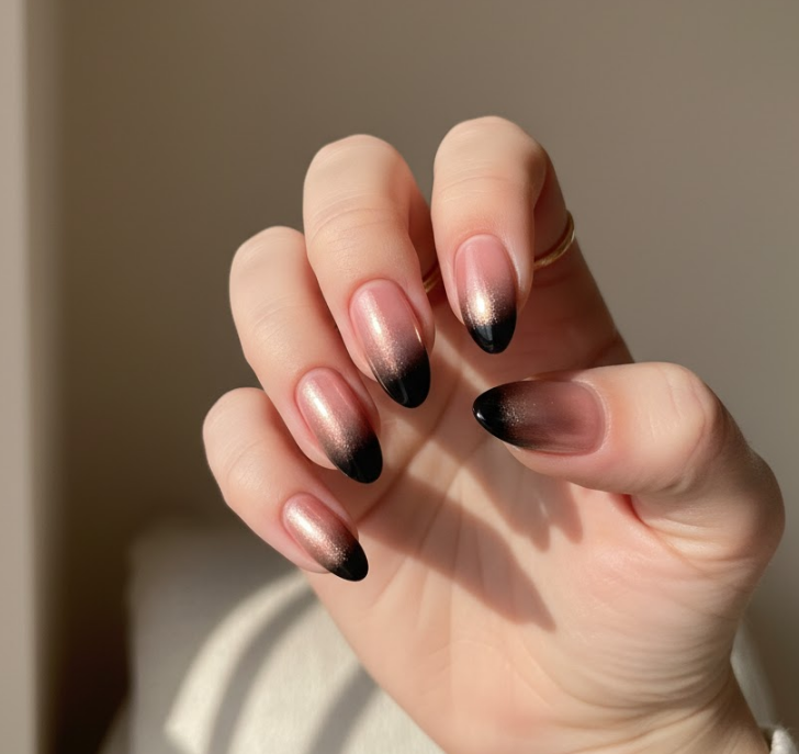 black ombre nails