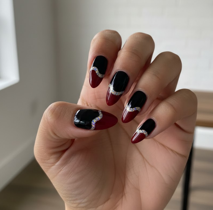 black ombre nails