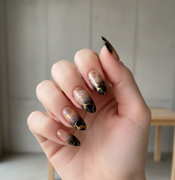 black ombre nails
