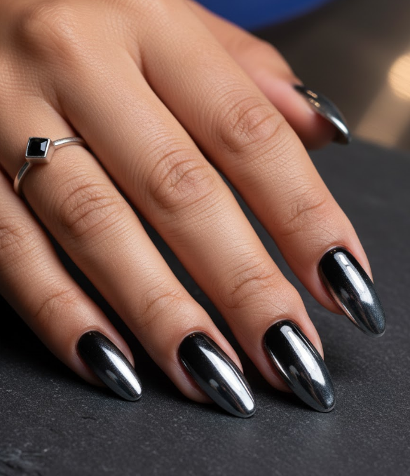 black ombre nails