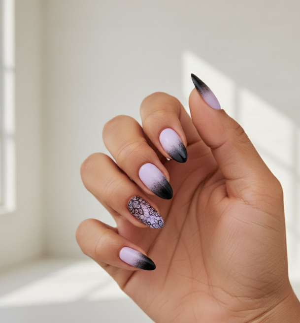 black ombre nails