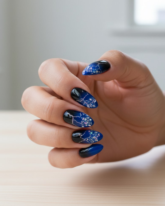 black ombre nails