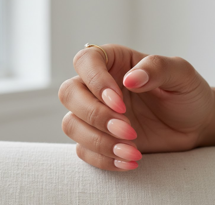 coral ombre nails