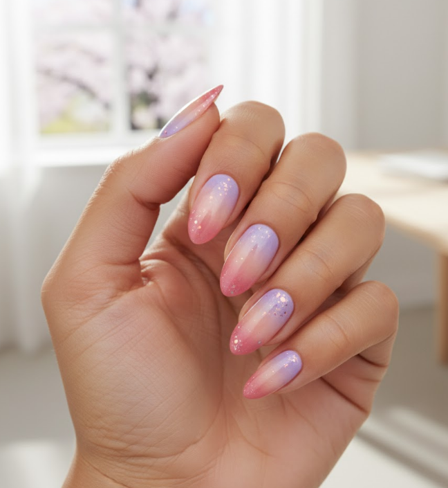 coral ombre nails