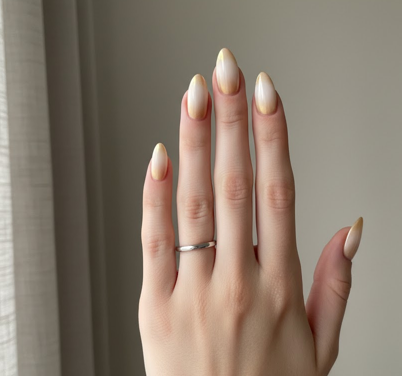 gold ombre nails
