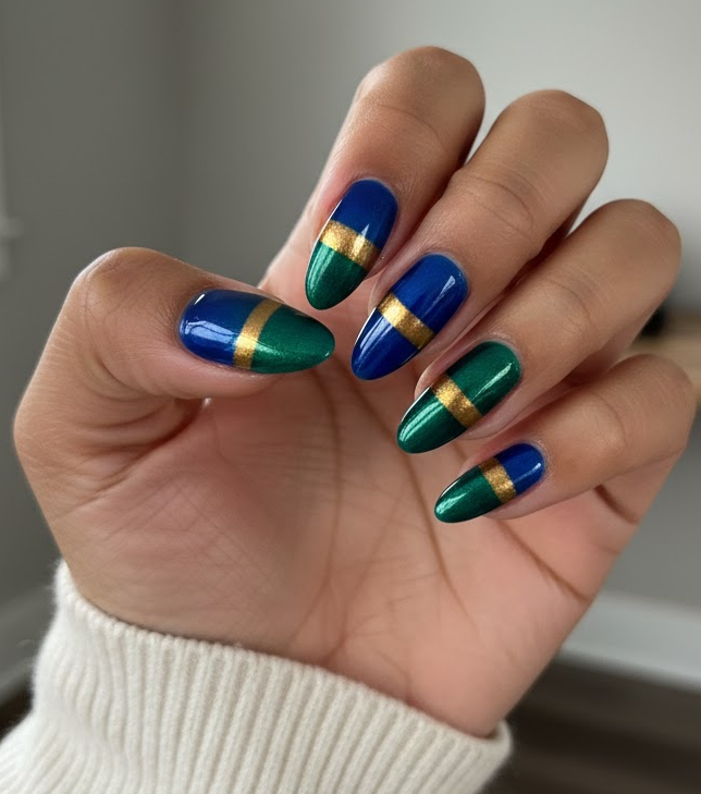 gold ombre nails
