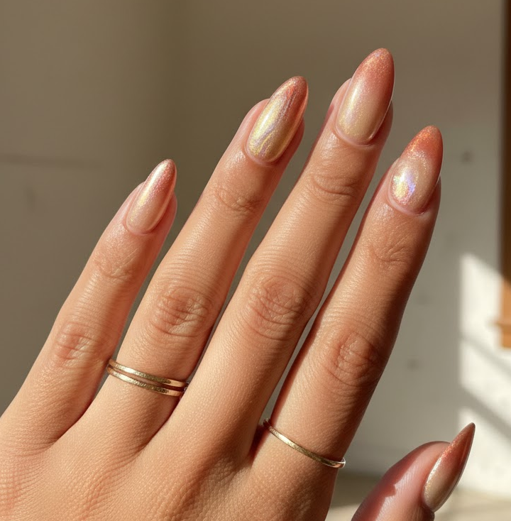 gold ombre nails