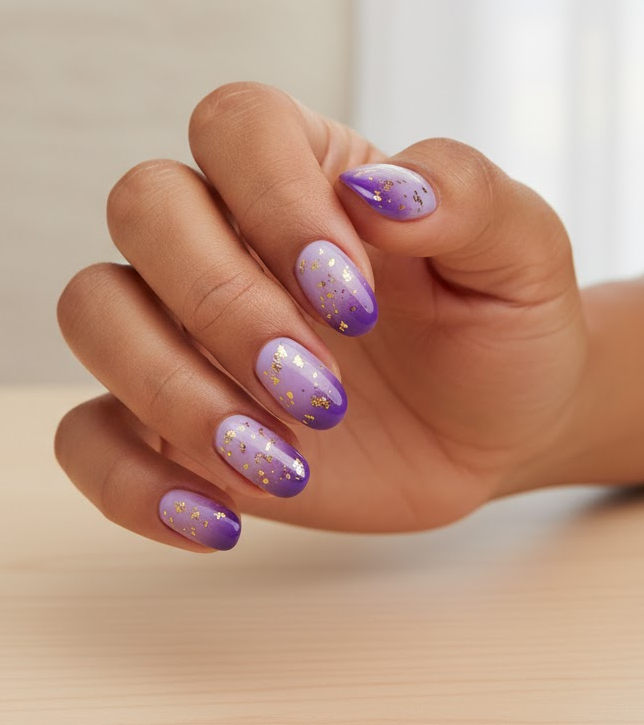 gold ombre nails