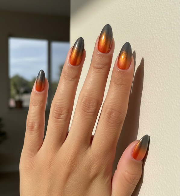 gold ombre nails