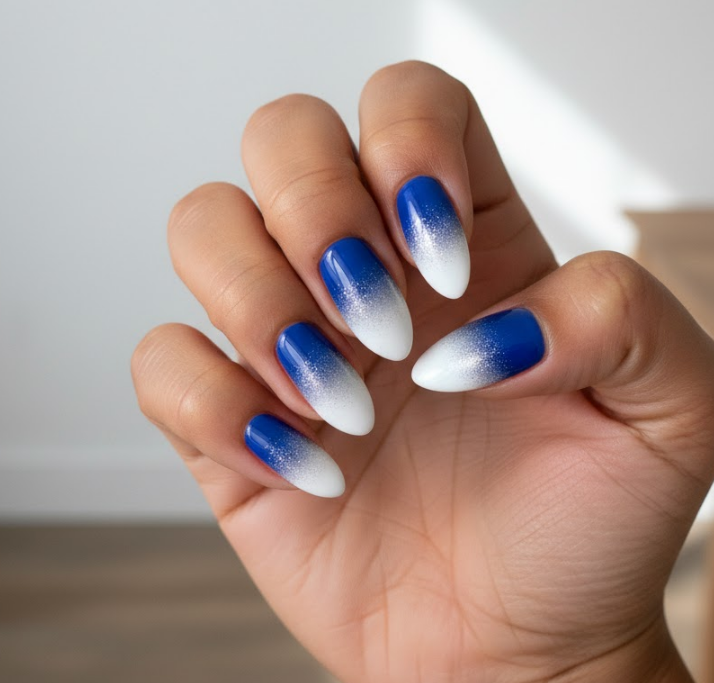 silver ombre nails
